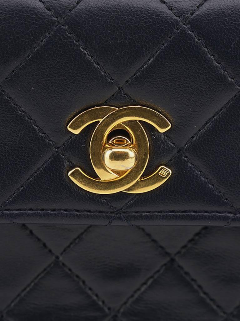 Chanel Black Quilted Lambskin Mini Flap Shoulder Bag 4