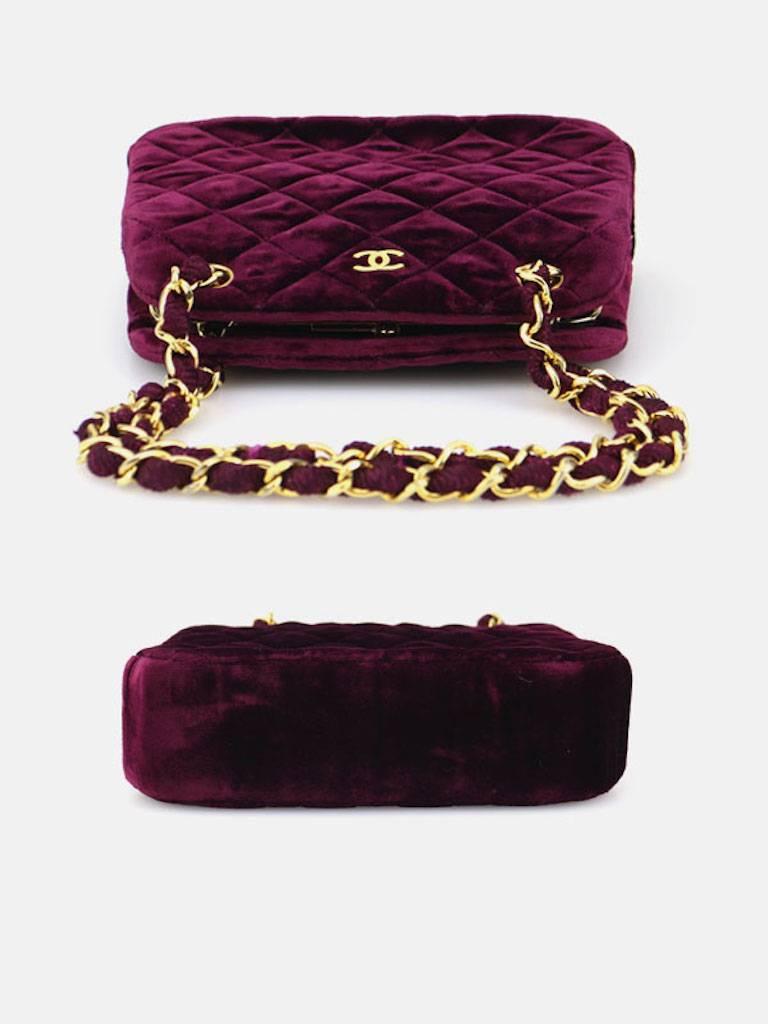 burgundy velvet handbag