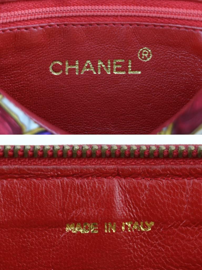 Chanel Red Lambskin with Silk Gripoix Accessories Pattern Tassel Shoulder Bag  3