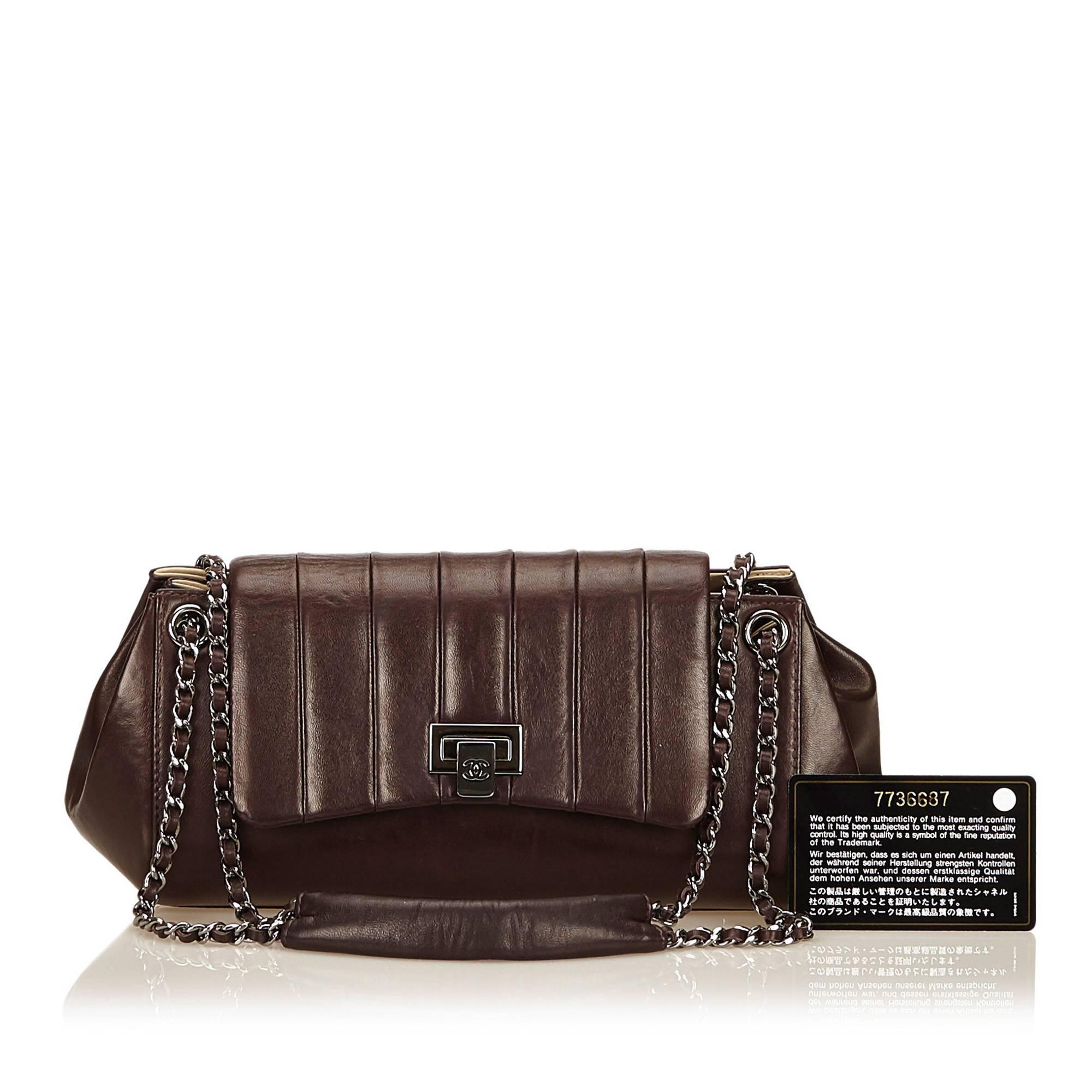 Chanel Brown Lambskin Leather Reissue Flap Shoulder Bag 2
