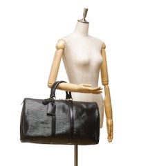 Louis Vuitton Black Epi Keepall 45 Duffle Bag