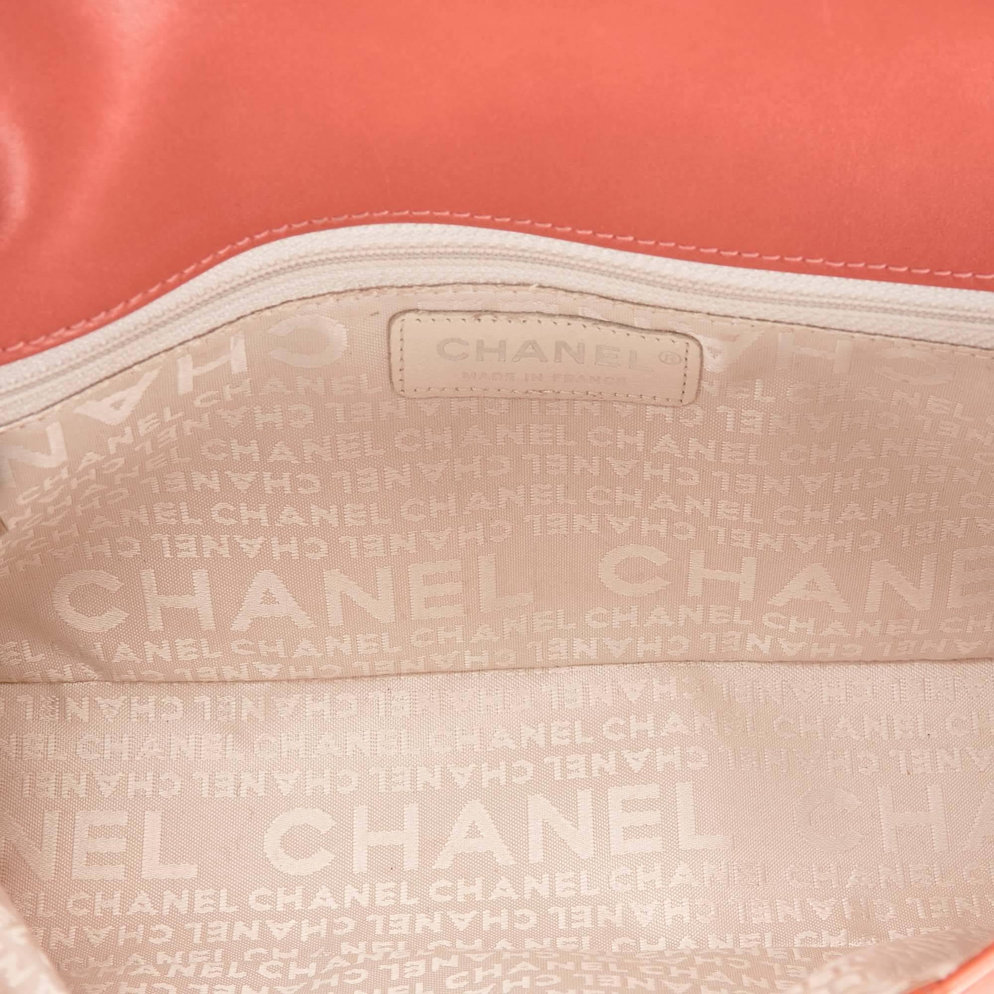 Chanel Orange Matelasse Patent Leather Shoulder Bag 1