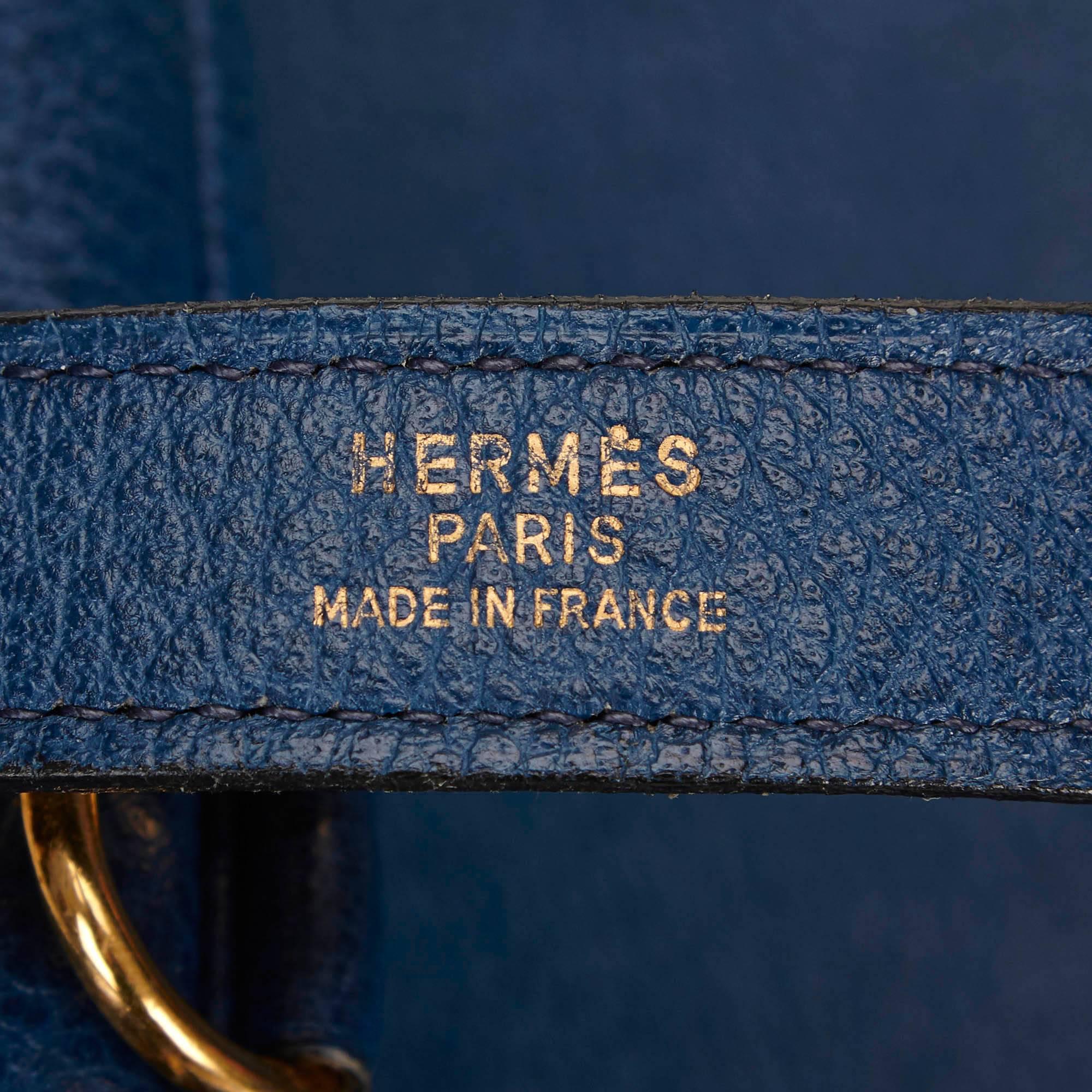 Hermes Blue Leather Sling Backpack 1