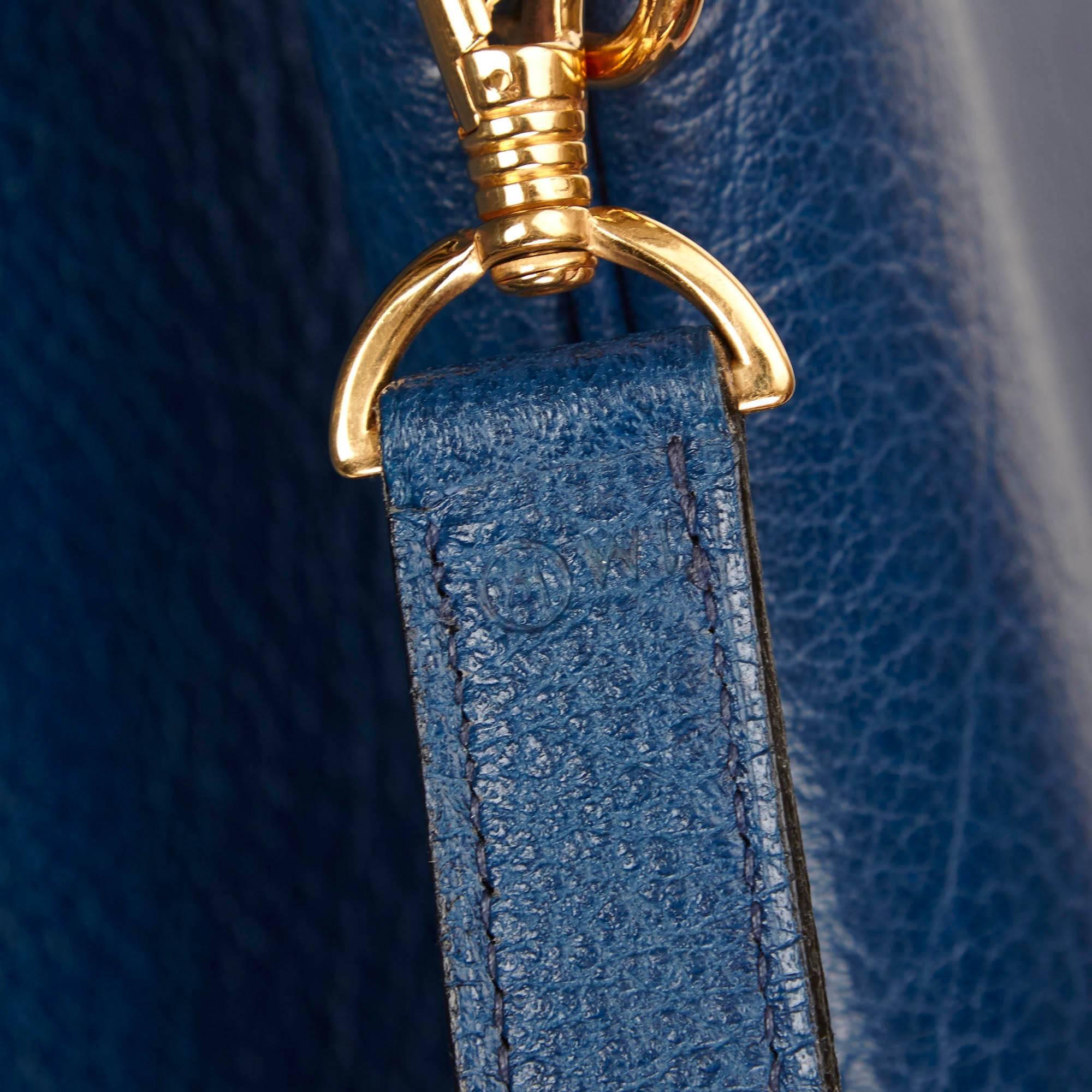 Hermes Blue Leather Sling Backpack 3