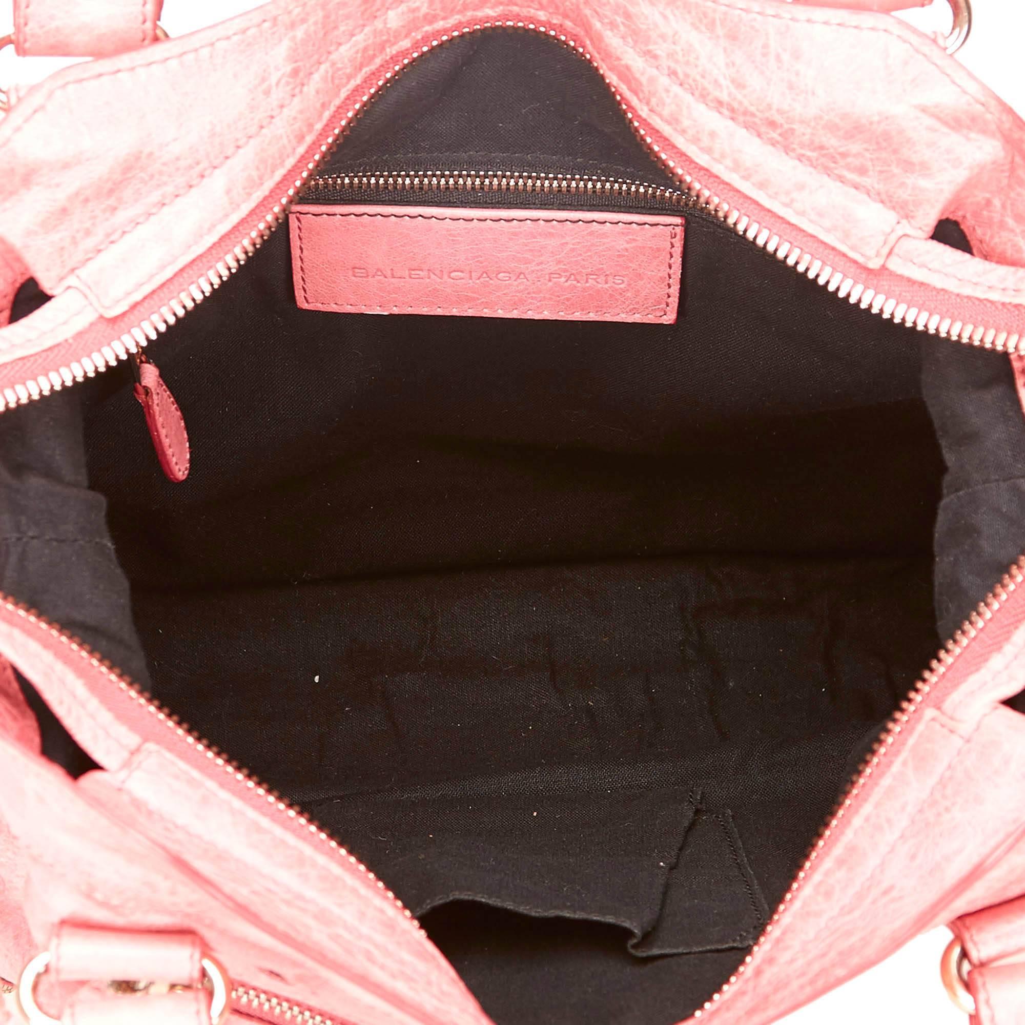 Balenciaga Pink Leather Giant Town Shoulder Bag 2