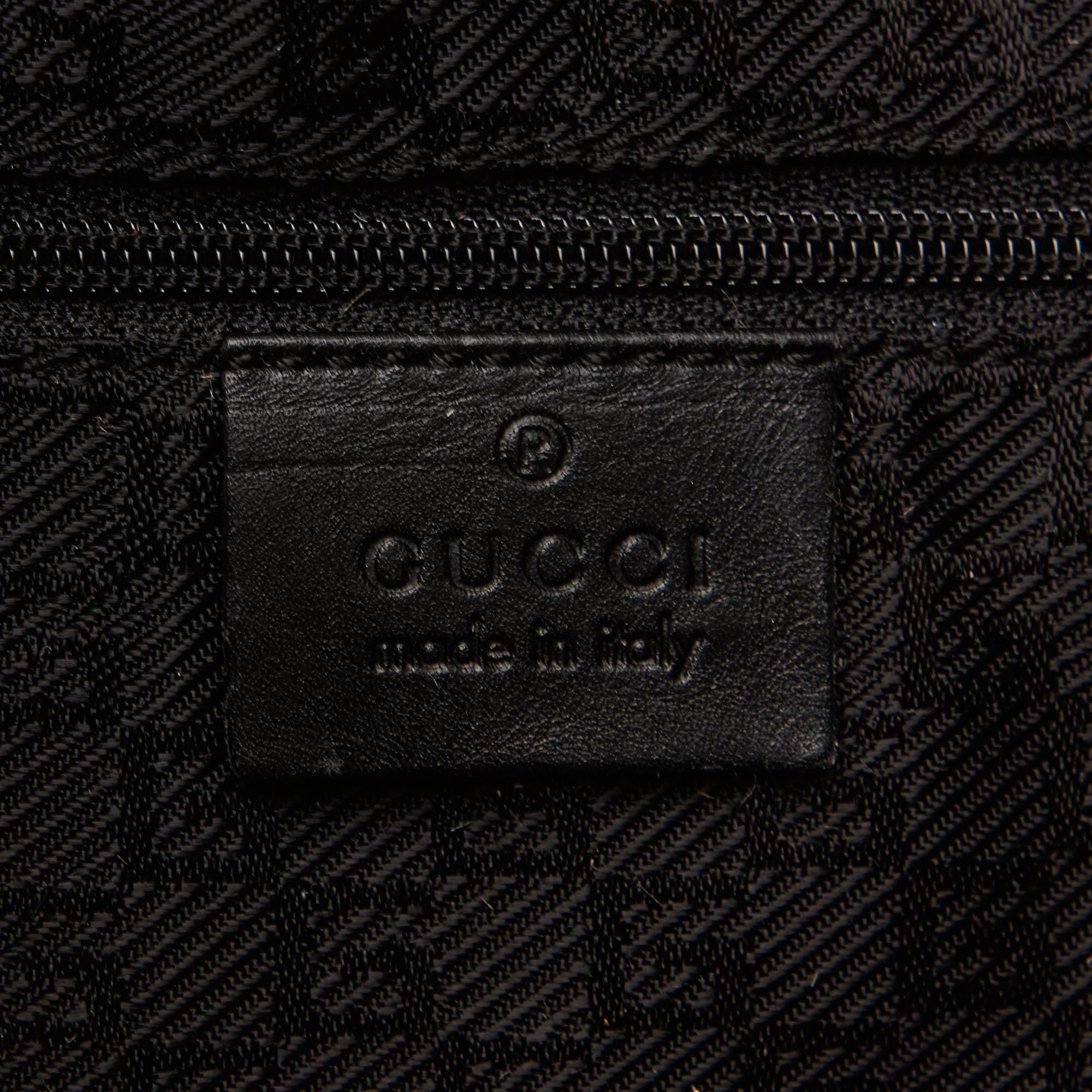 Gucci Iconic Black Leather Bamboo Handbag 2