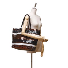 Prada Brown/Black/White  Sequinned Tote Bag