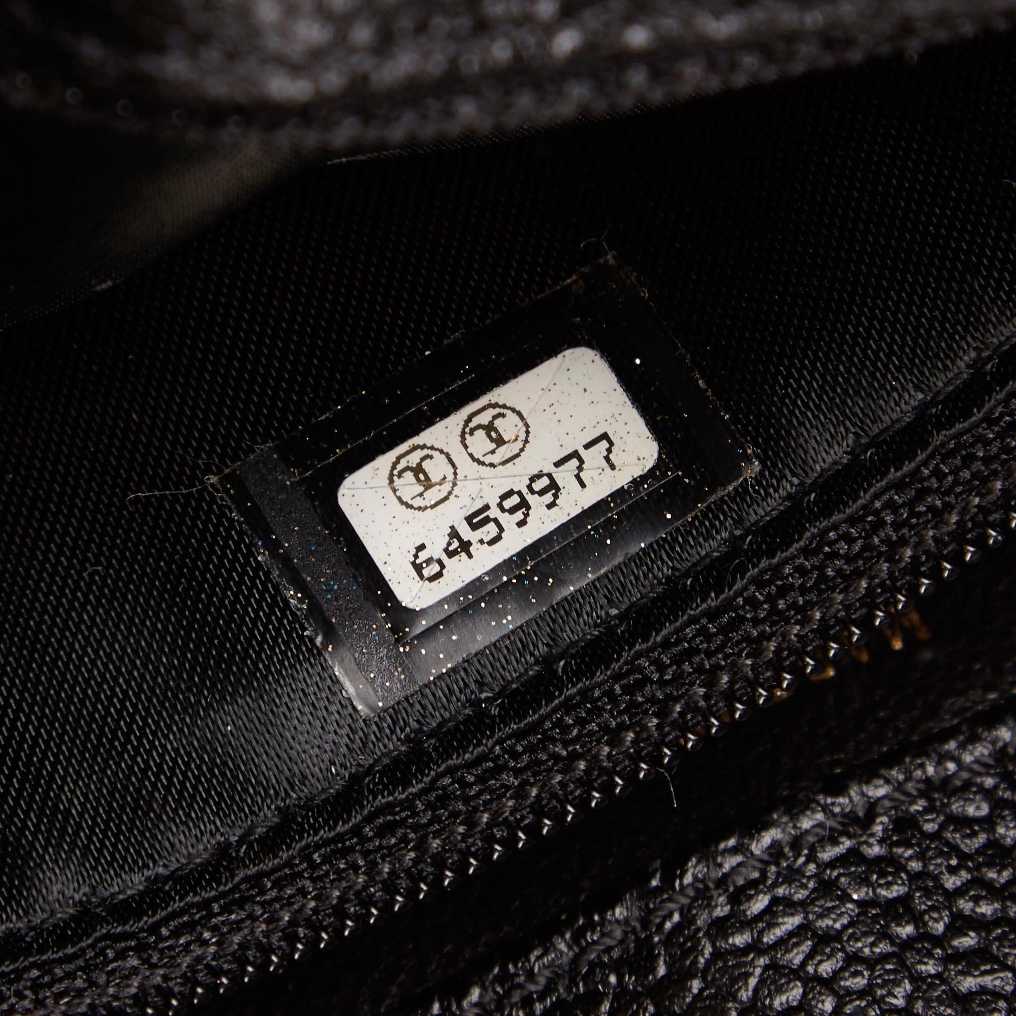 Chanel Black Matelasse Quilted Caviar Leather Shoulder Bag 4