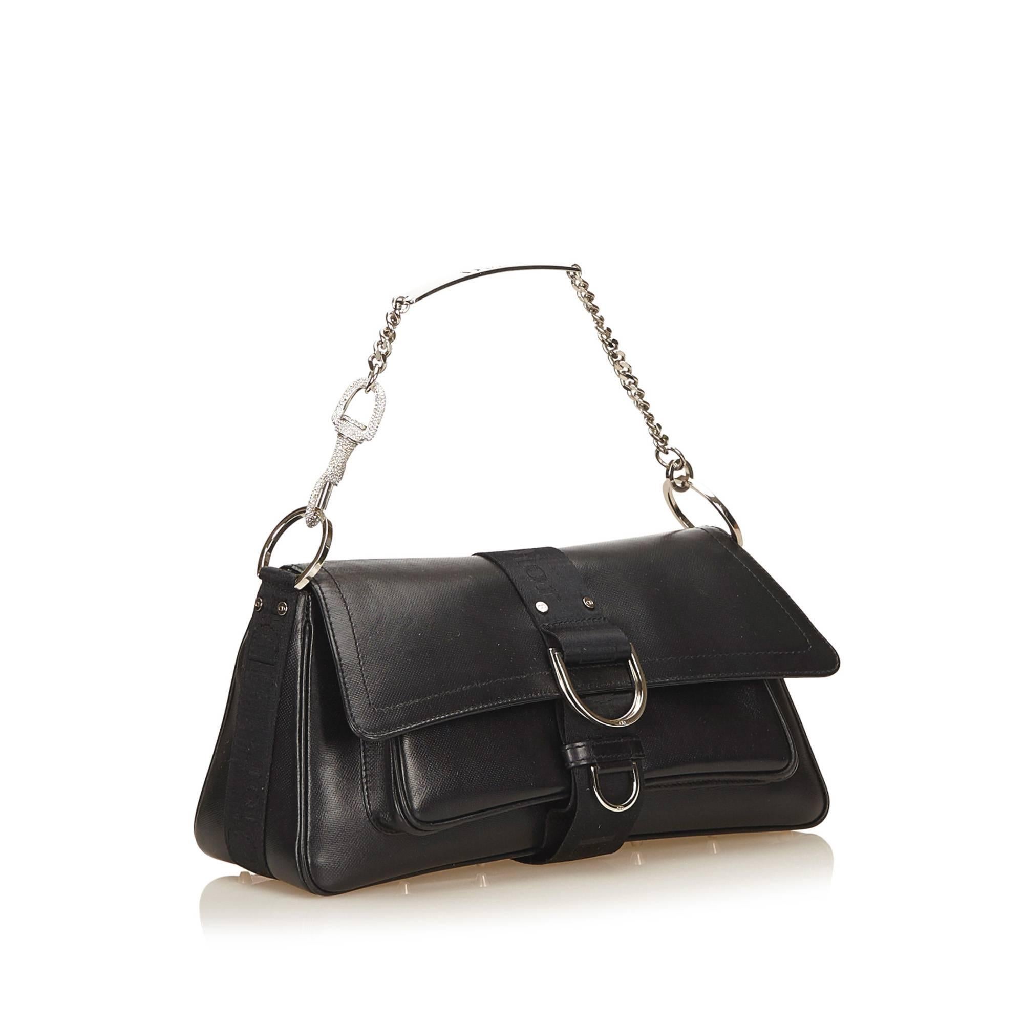 Christian Dior Black Leather Shoulder Bag  In Excellent Condition In Sheung Wan, HK