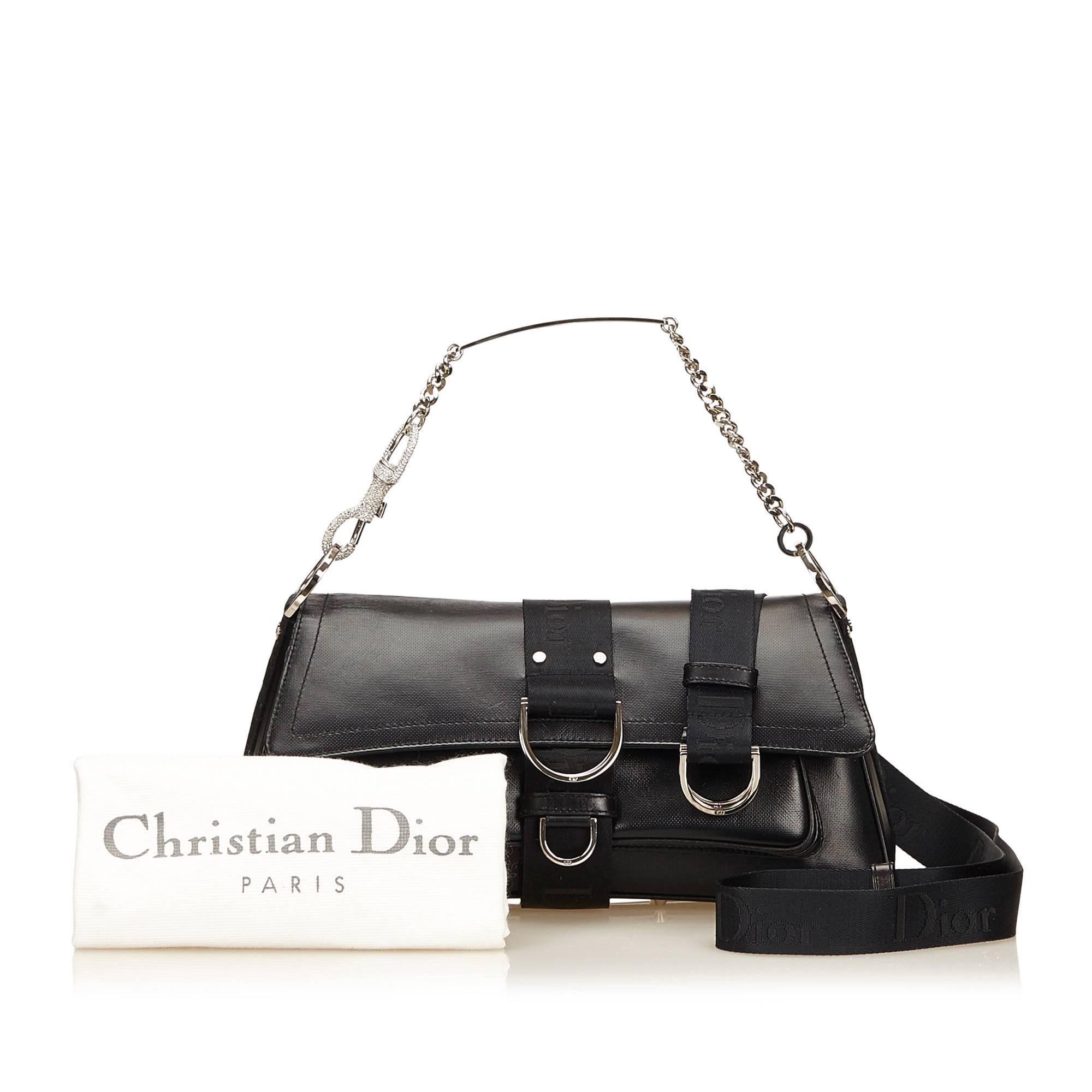 Christian Dior Black Leather Shoulder Bag  3