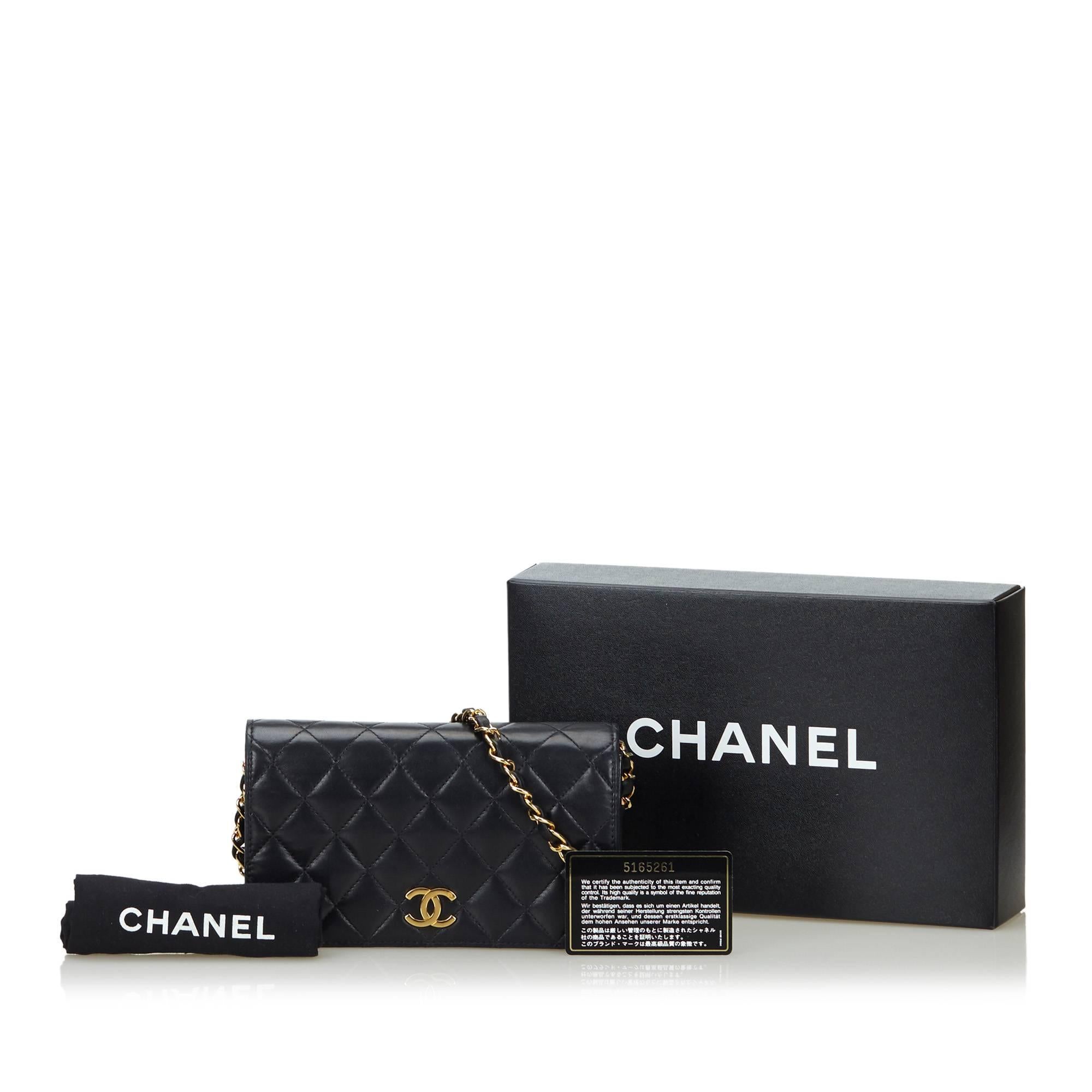 Chanel Black Quilted Lambskin Full Flap Shoulder Bag 4