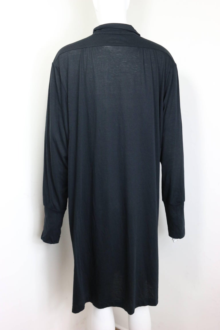 Y's by Yohji Yamamoto Black Long Cotton Coat For Sale at 1stDibs ...