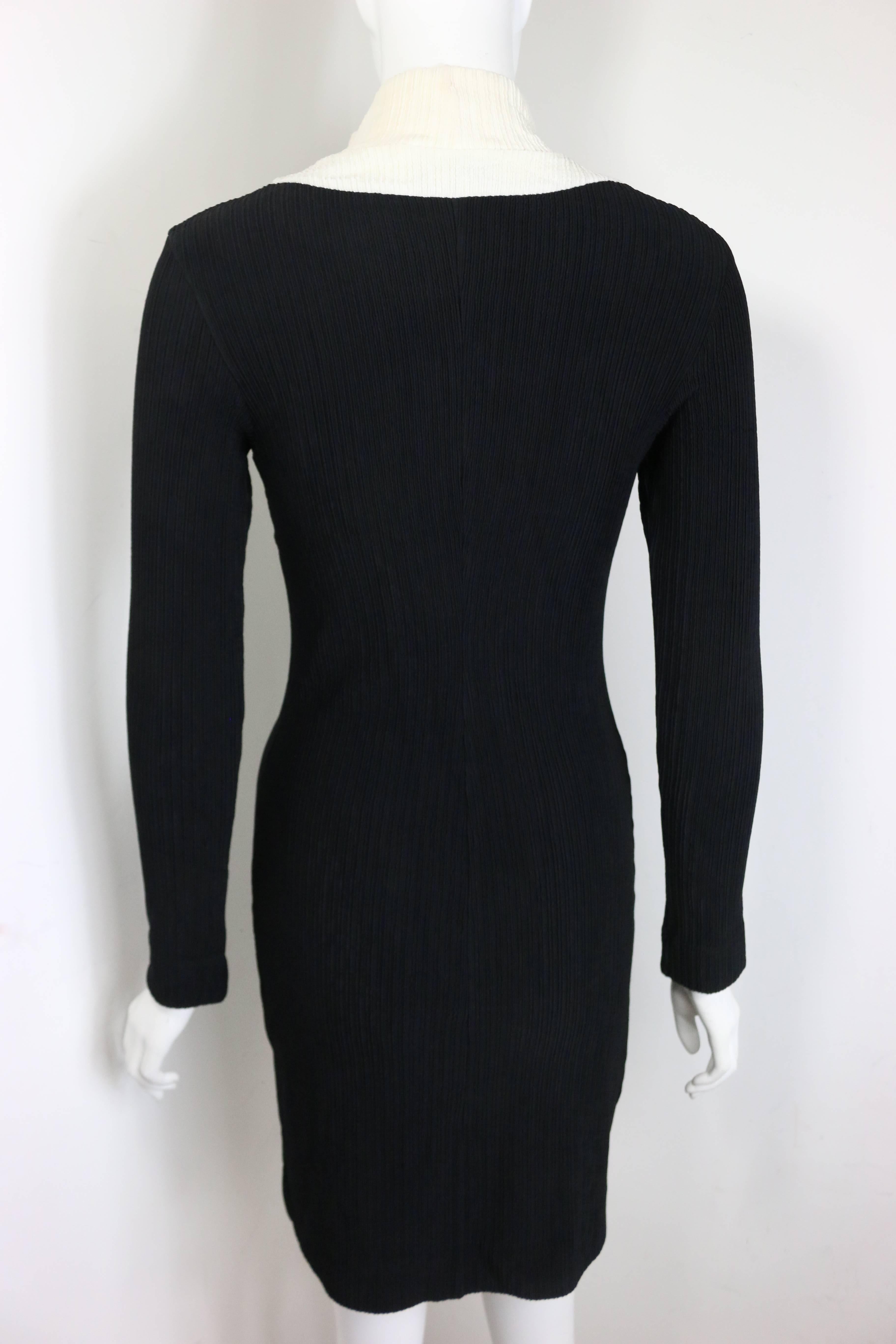 Retro Paco Rabanne Black and White High Neck Panel Dress For Sale at ...