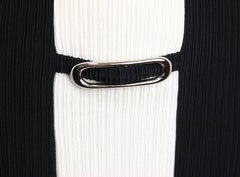 Retro Paco Rabanne Black and White High Neck Panel Dress