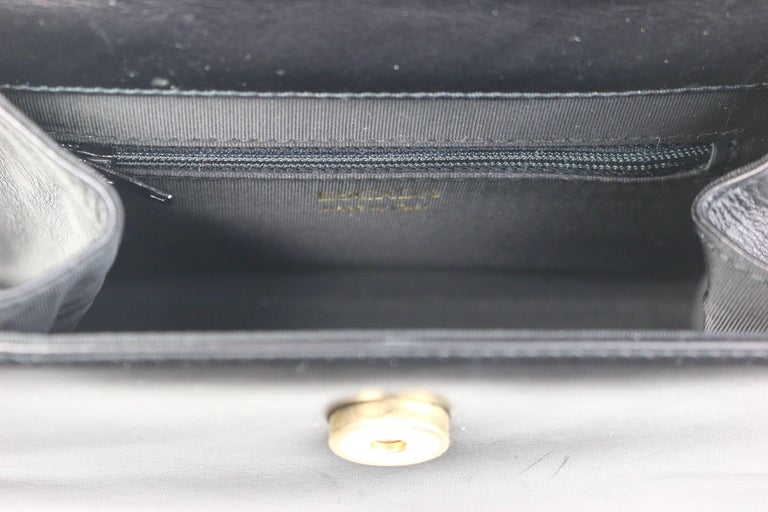 Escada Black Leather Gold Dices Flap Handbag at 1stDibs