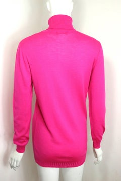 Gianni Versace Couture Pink Wool Turtleneck Top