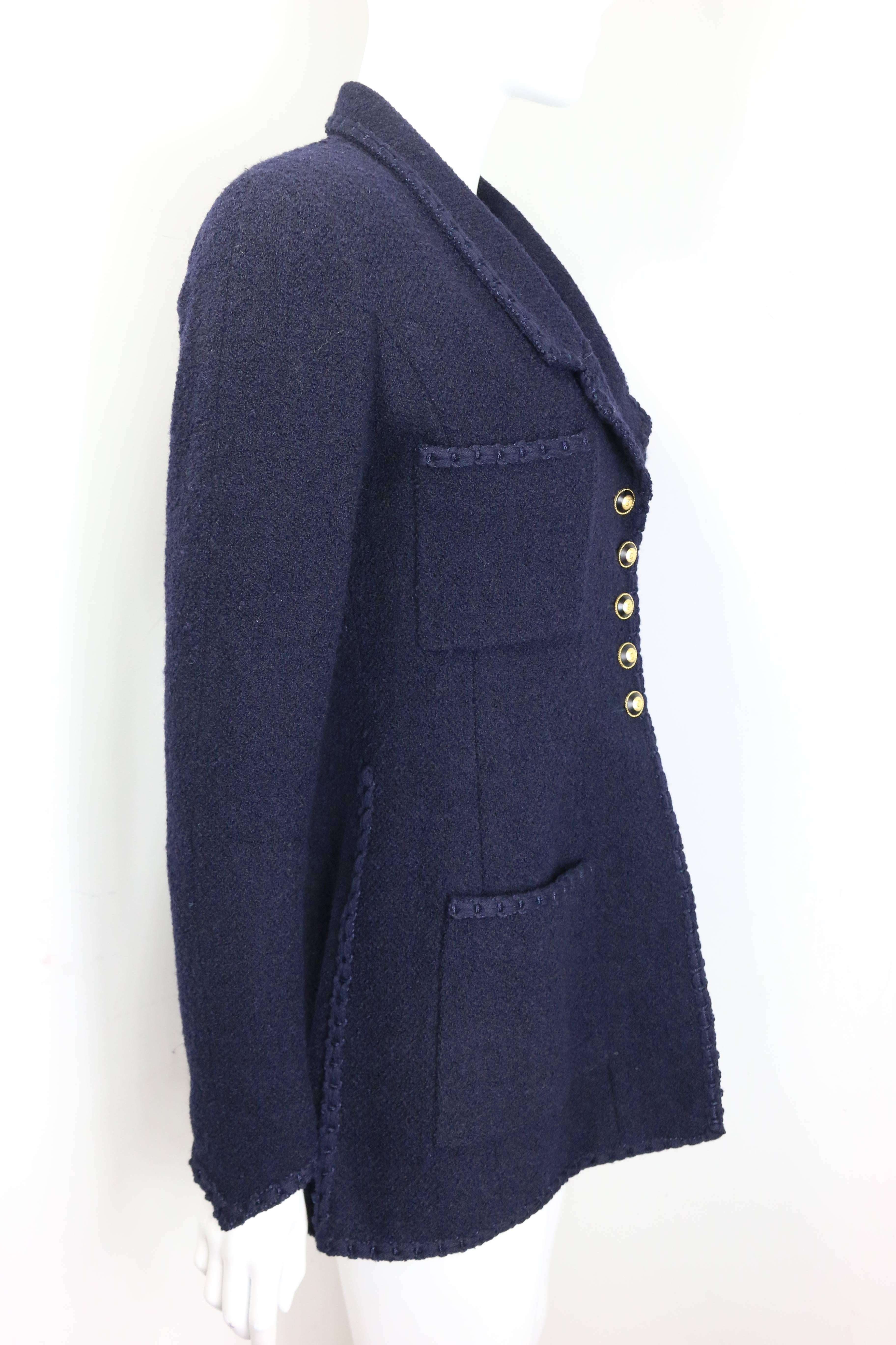 navy boucle jacket