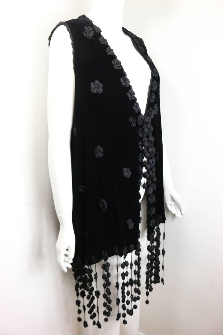Cheap and Chic by Moschino Black Velvet and Knitted Flower Embroidered ...