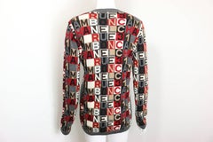 Chanel Grey Cashmere Crossword Puzzle Pullover Sweater