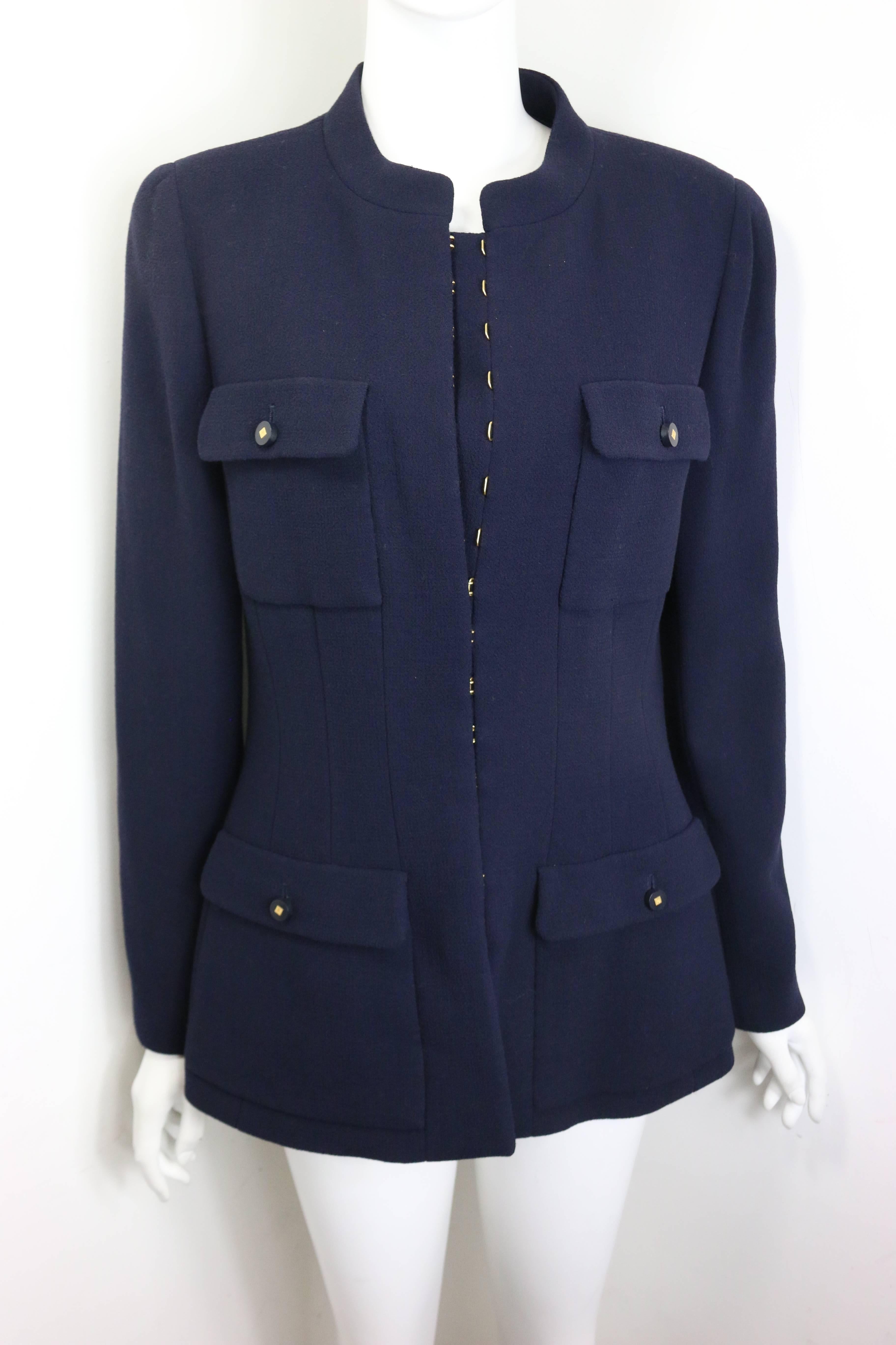 navy chanel style jacket