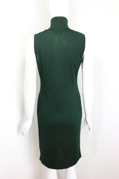 Versace Jeans Couture Green Wool Sleeveless Turtle Neck Dress