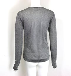 Vintage 90s Dries Van Noten Silver Metallic See Through Top