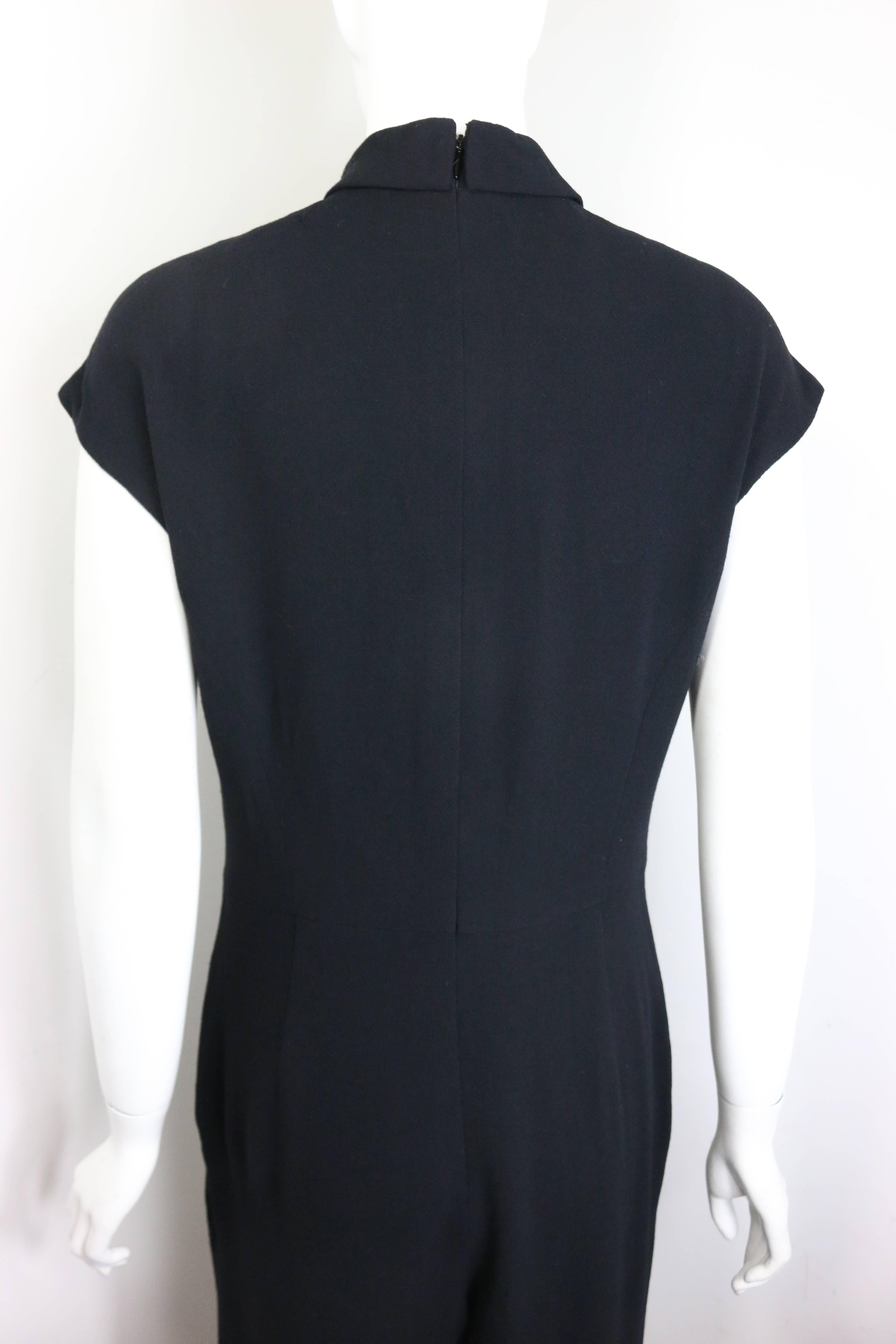 Women's Fall 1996 Chanel Black Wool Short Sleeves Jumpsuit  For Sale
