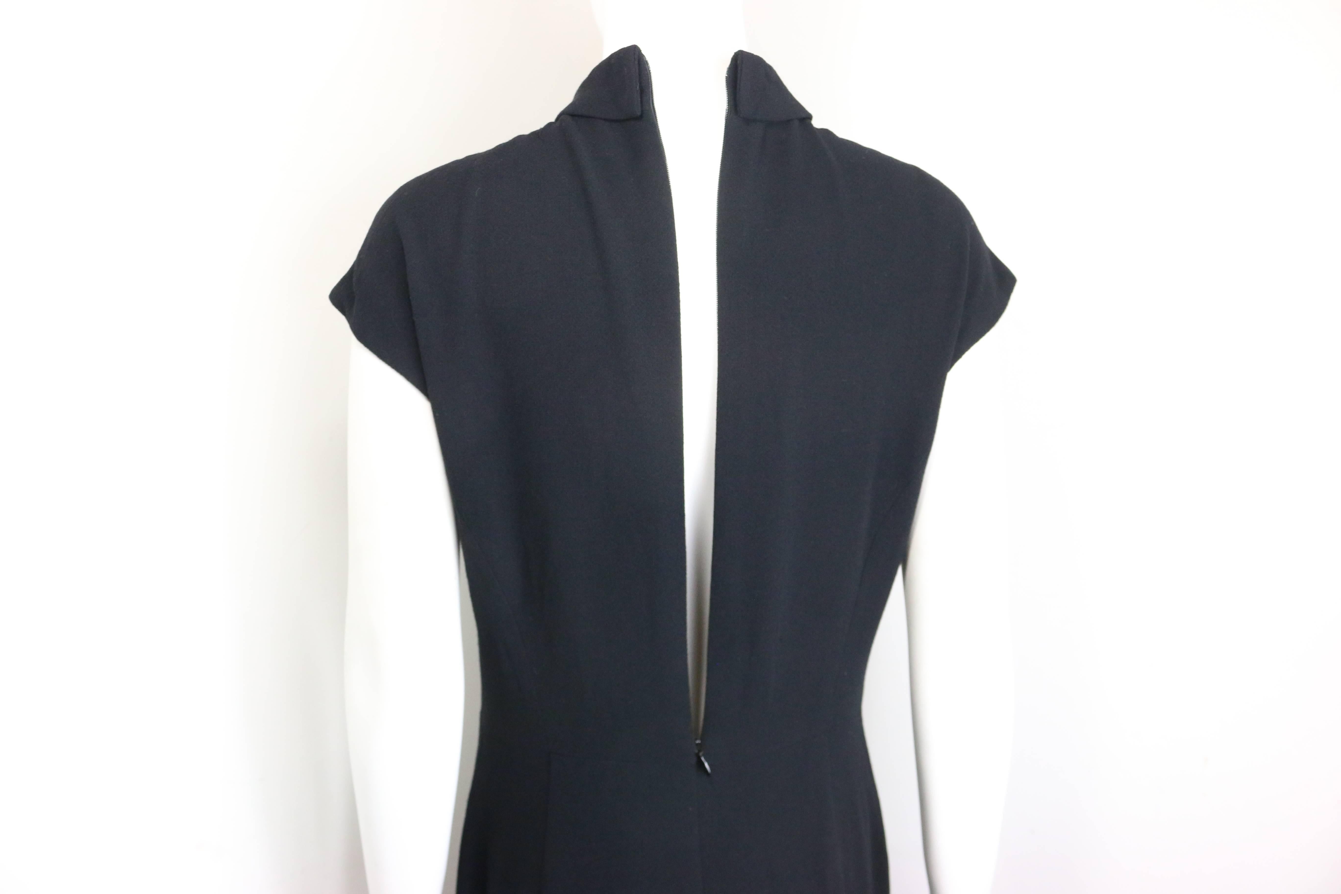 Fall 1996 Chanel Black Wool Short Sleeves Jumpsuit  For Sale 1