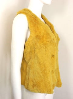 Vintage 1997 Chanel Yellow Fur Vest