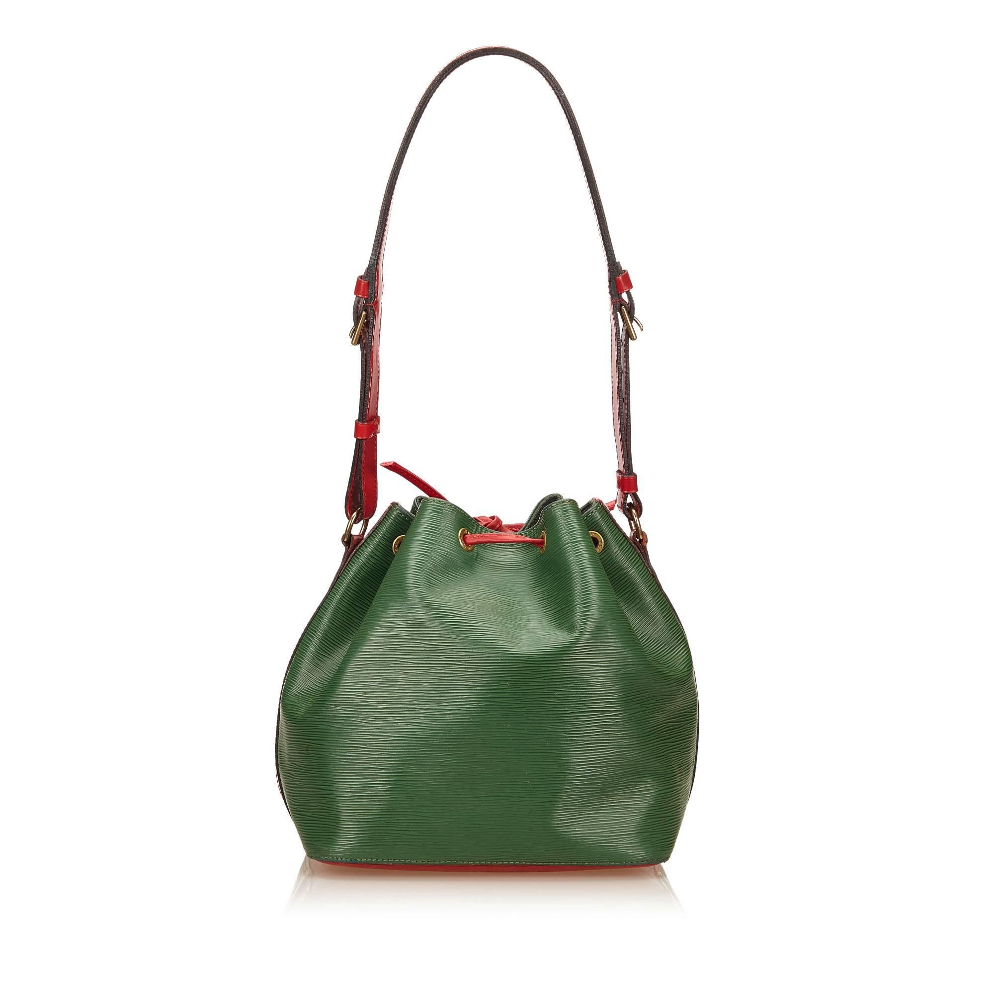 Louis Vuitton Epi Bicolour Green x Red Petit Noe In Excellent Condition In Sheung Wan, HK