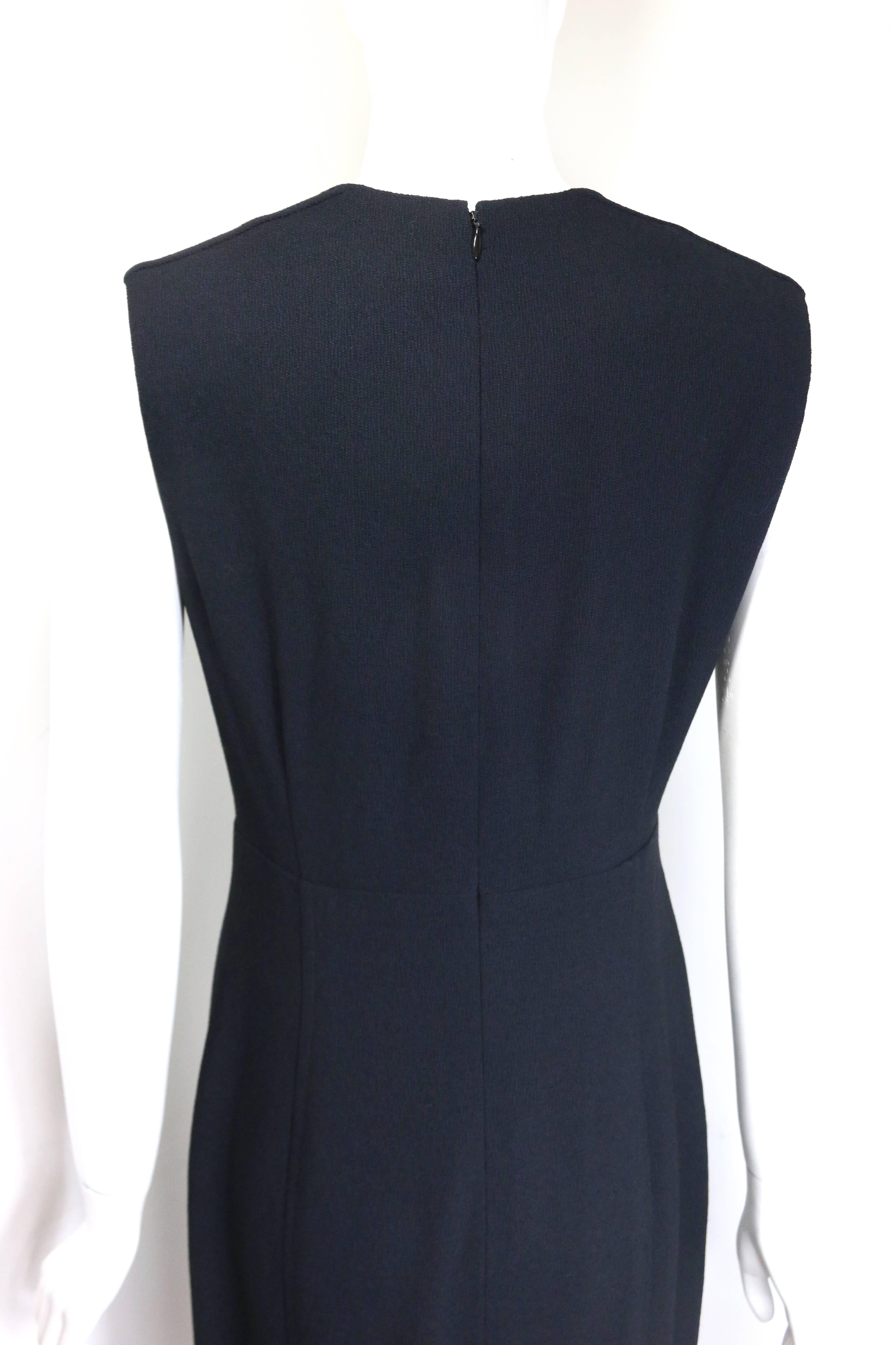 Women's Vintage 1995 Chanel Classic Black Wool Long Dress  For Sale