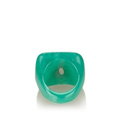 Chanel Green with Pink "CC" Resin Ring