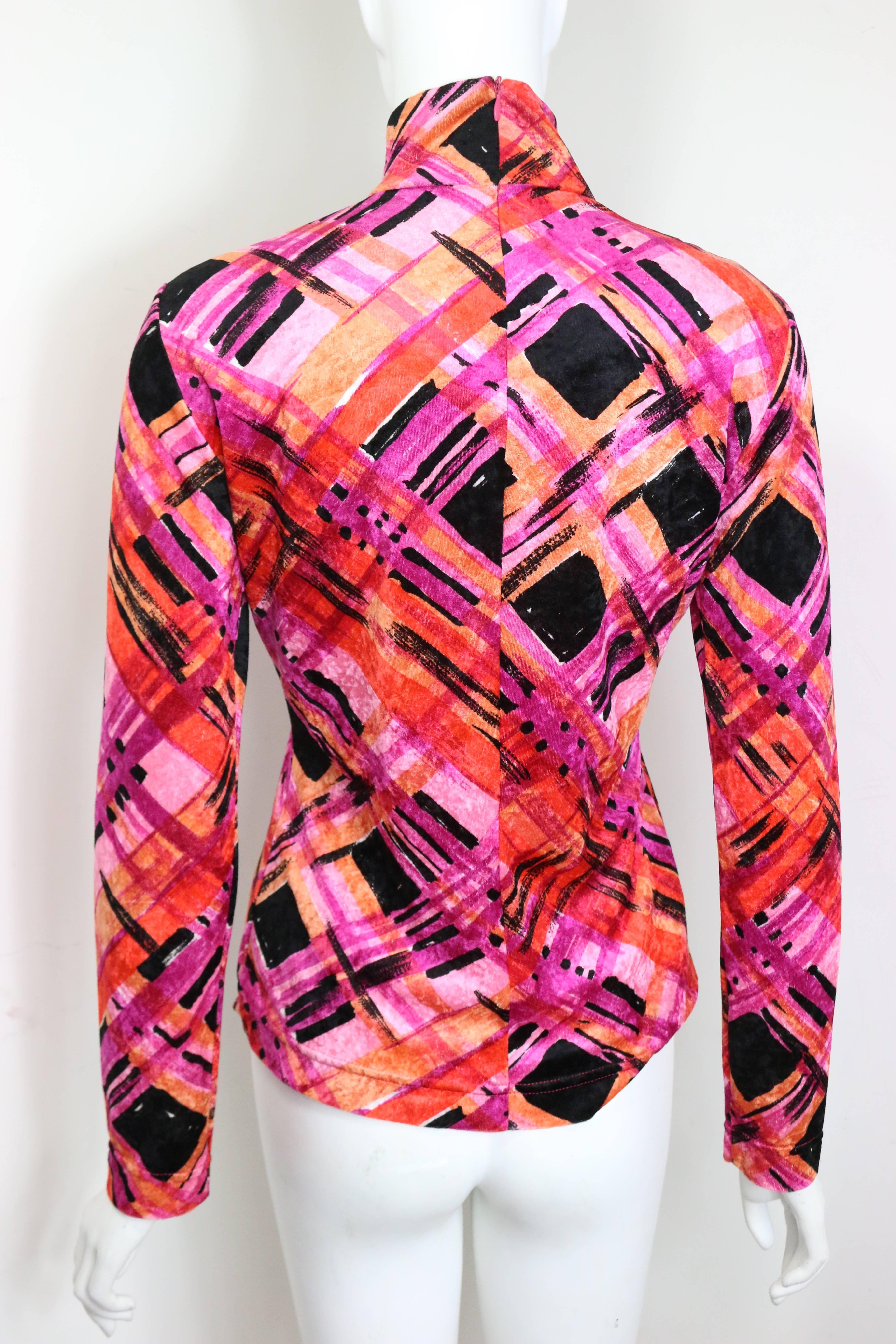 Pink Philosophy by Alberta Ferretti Multi Coloured Pattern High Neck Top 