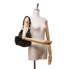 Yves Saint Laurent Black Leather Nadja Rose Handbag