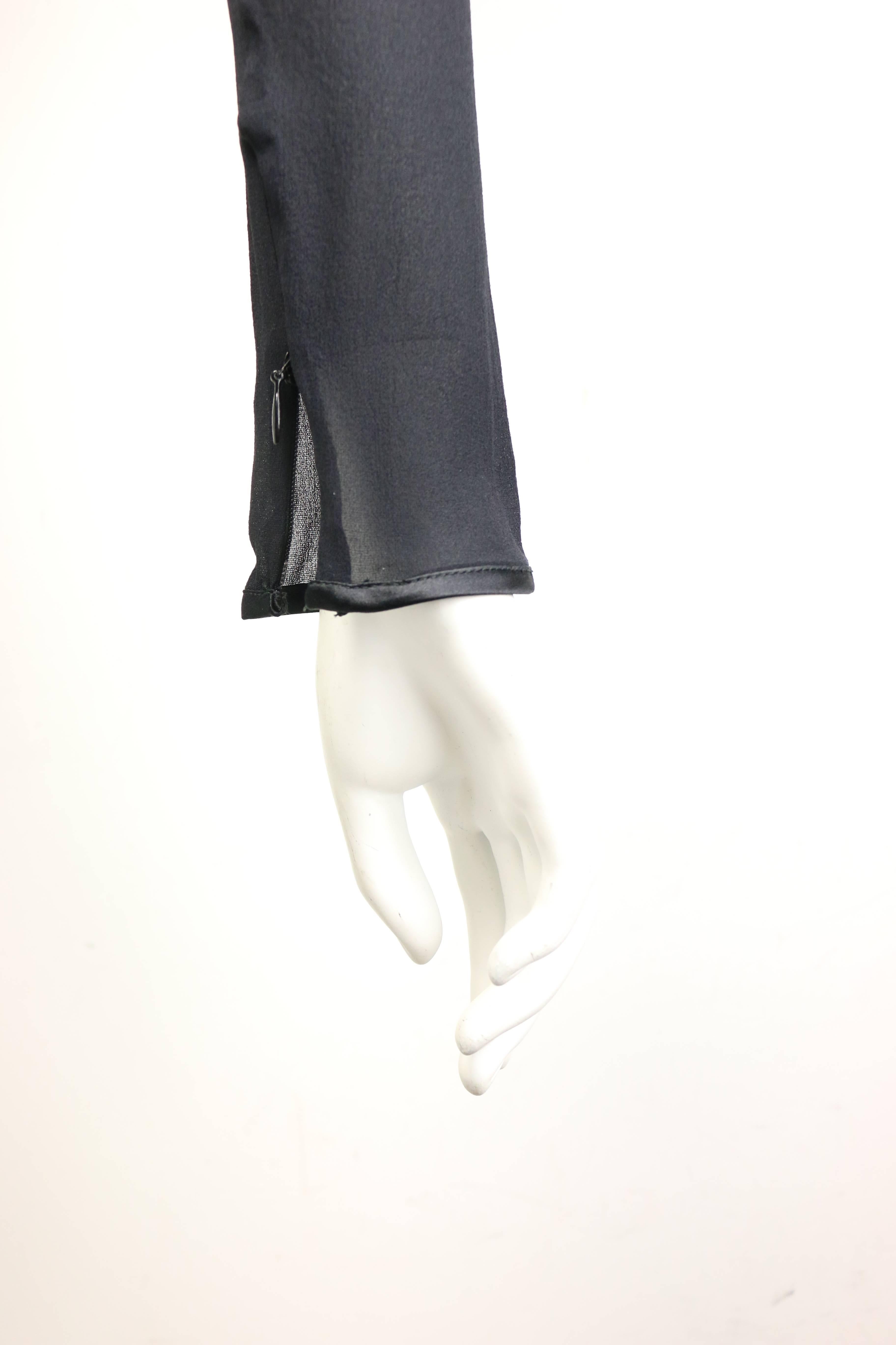 Gianni Versace Couture - Top in seta nera con body trasparente in vendita 1