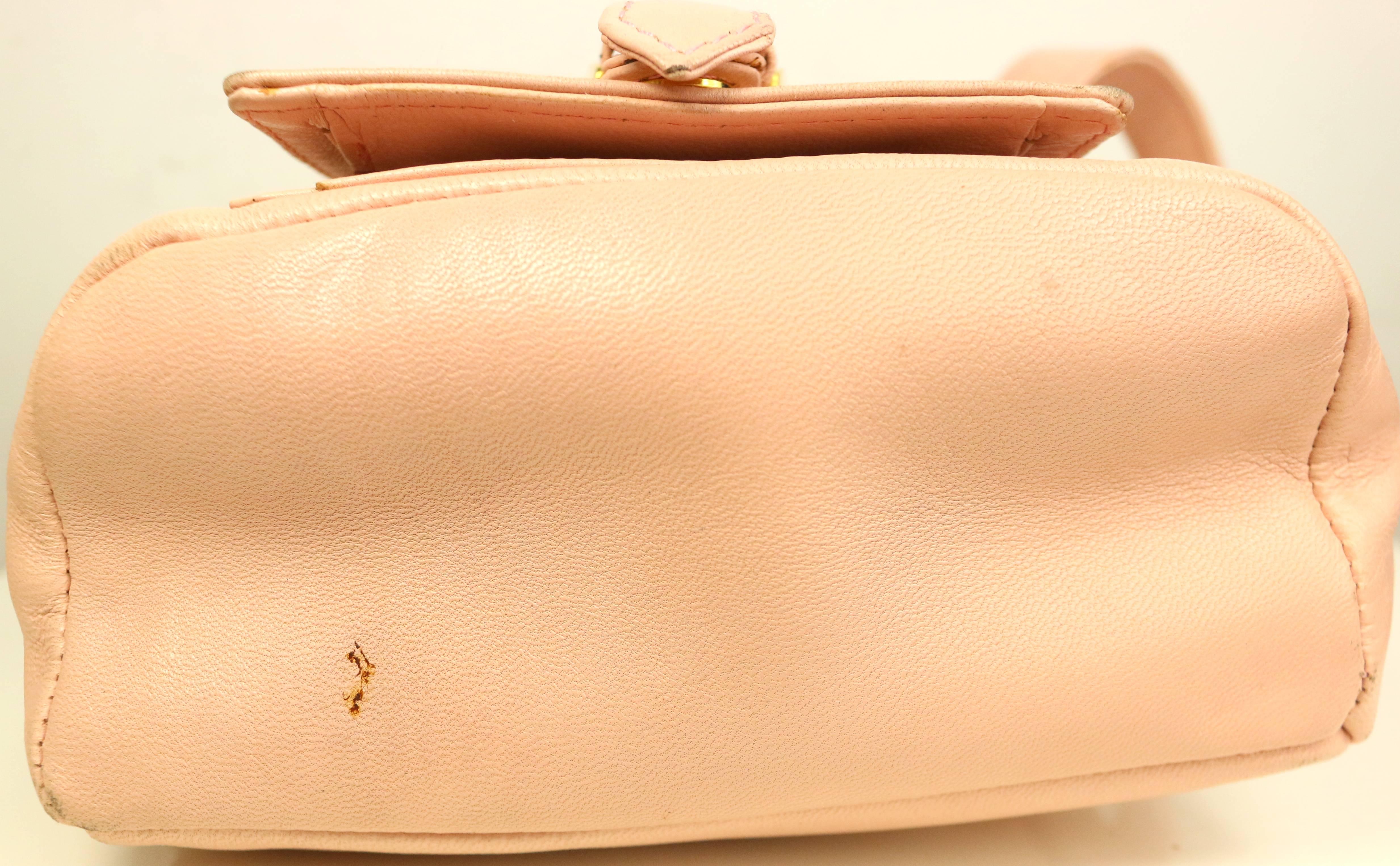 Orange Gianni Versace Couture Pink Leather Gold Medusa Mini Handbag 