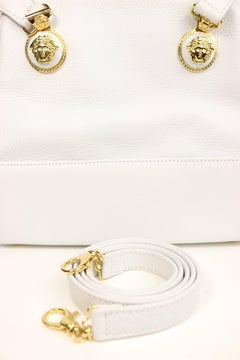 90s Gianni Versace Couture White Leather  Handbag