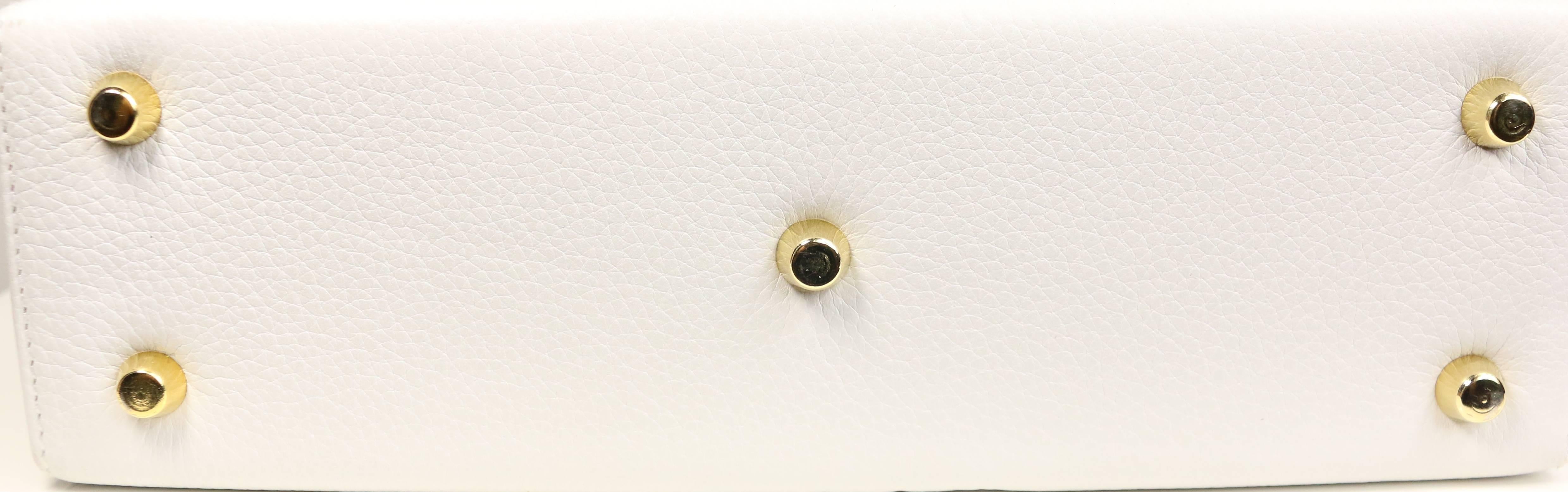 90er Gianni Versace Couture Weißes Leder  Handtasche im Angebot 2