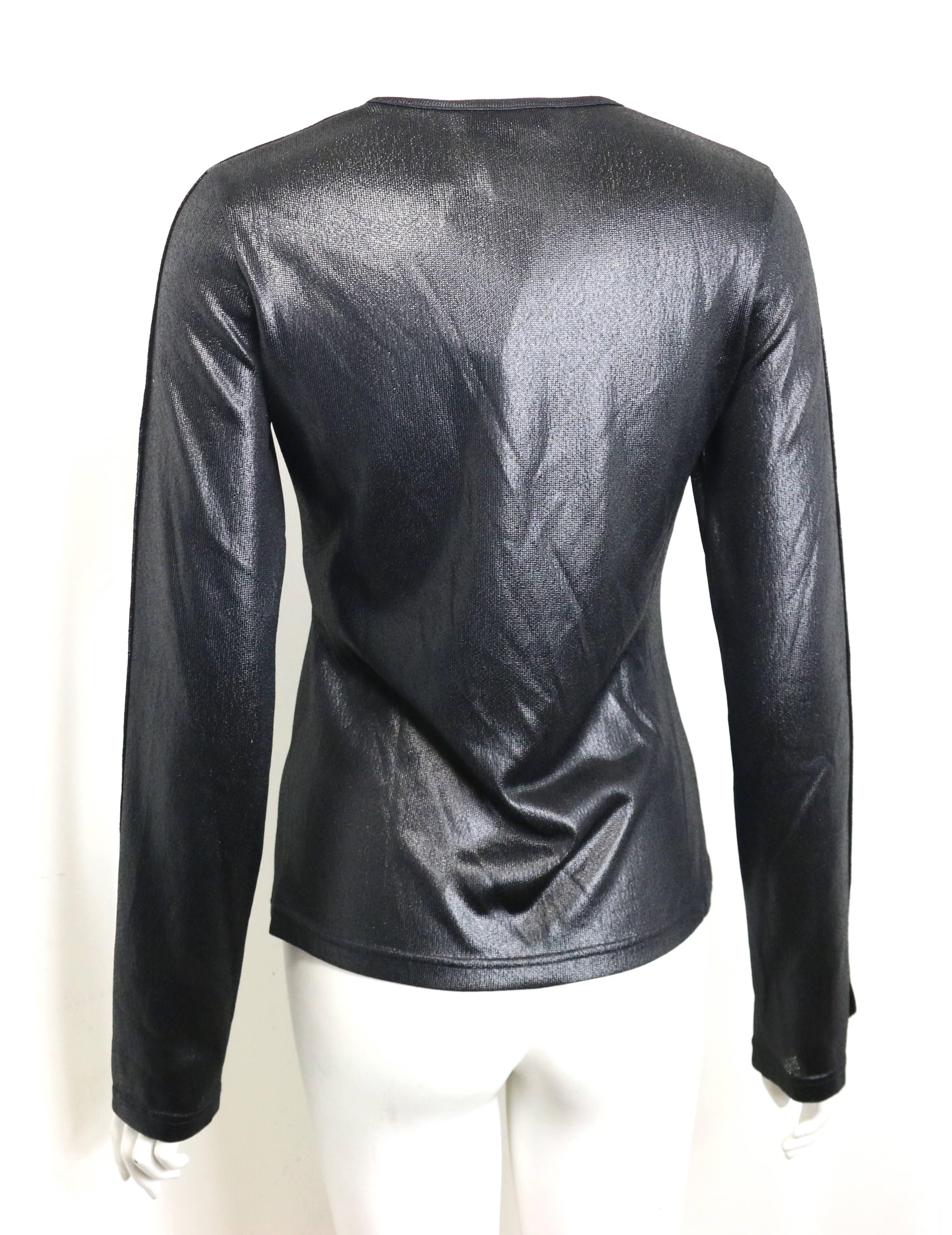 Gucci by Tom Ford Black Polyester Long Sleeves Top In Excellent Condition For Sale In Sheung Wan, HK