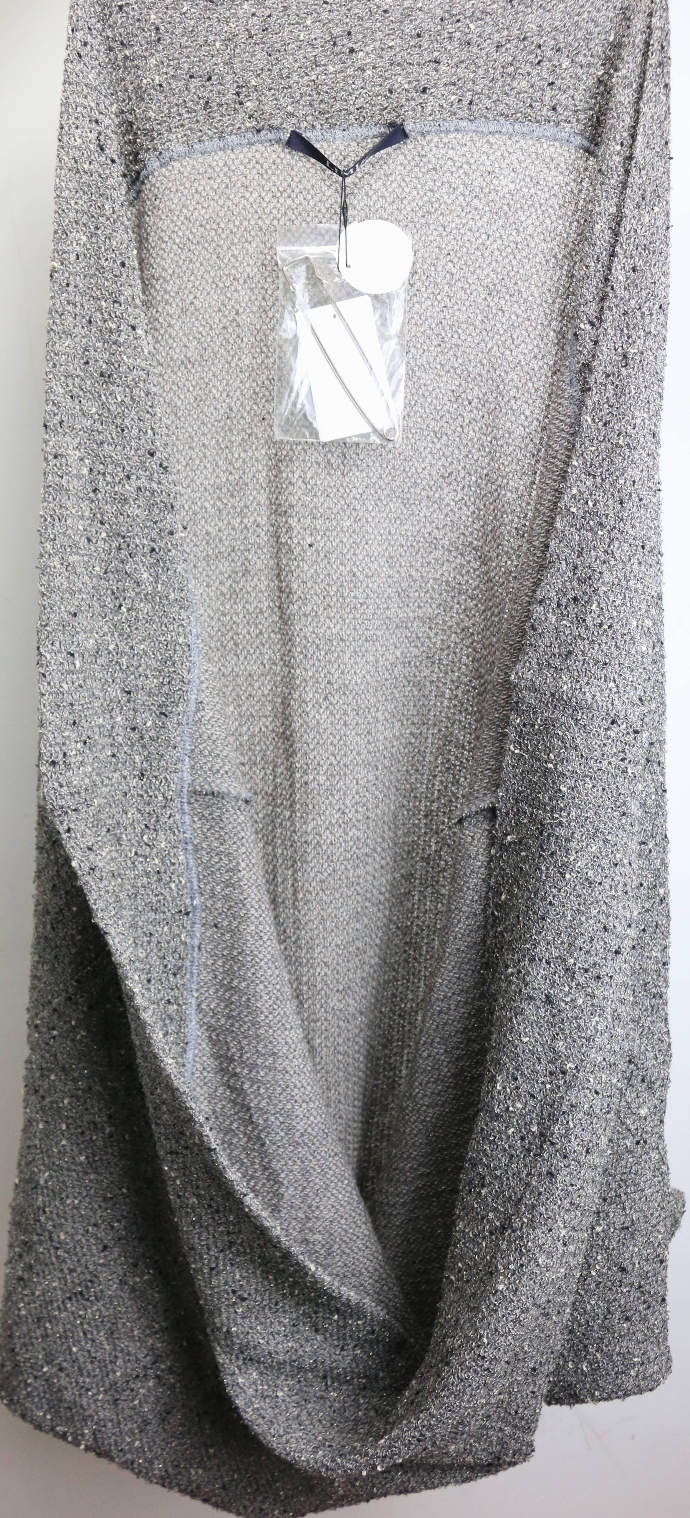 metallic silver cardigan