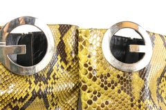 Spring 1996 Gucci by Tom Ford Yellow "GG" Python Snakeskin Slip on Long Boots