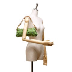 Prada Green Studded Nylon Handbag