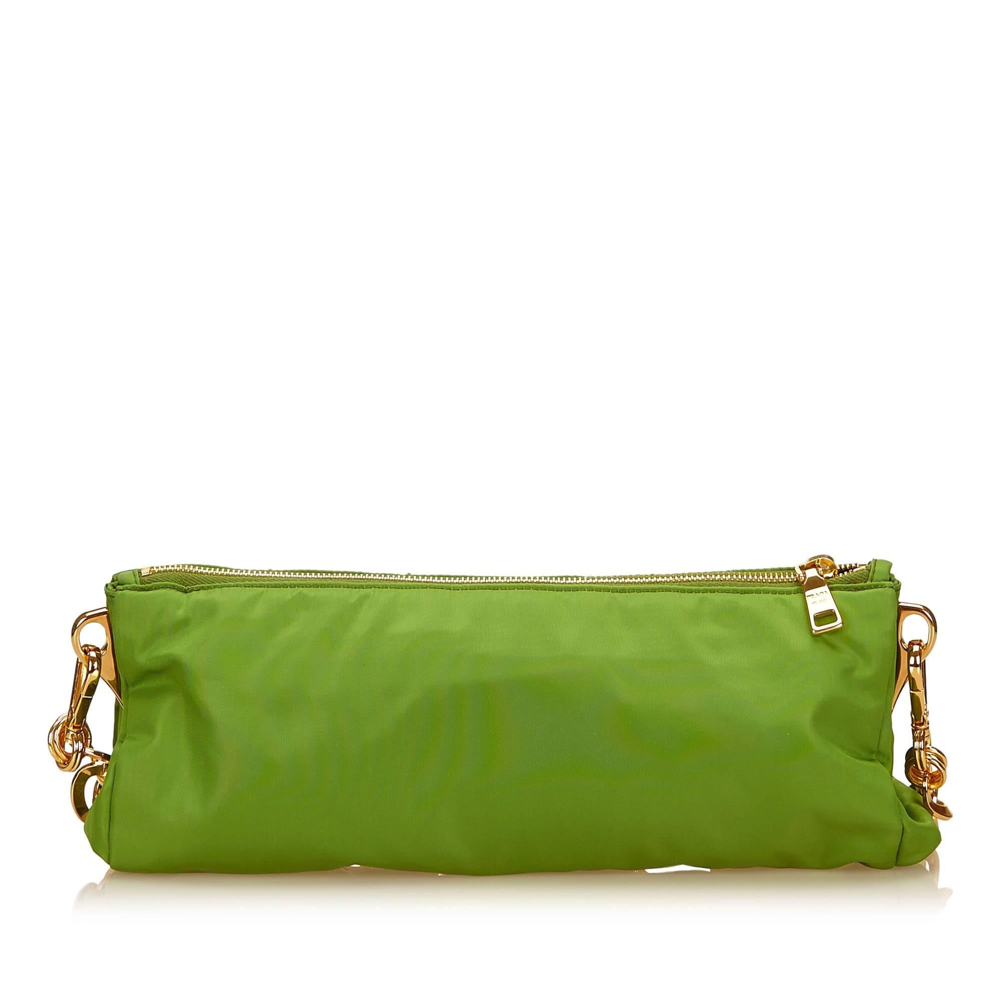 Women's or Men's Prada Green Studded Nylon Handbag