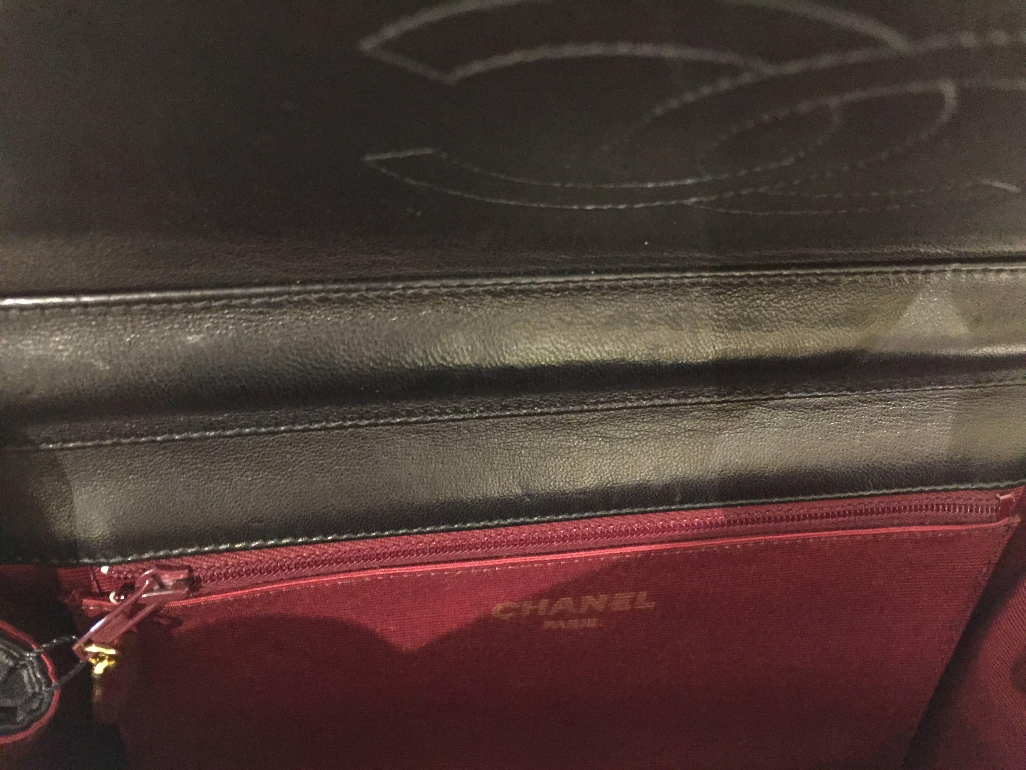 Chanel Classic Black Lambskin Quilted Stripes Shoulder Bag 1