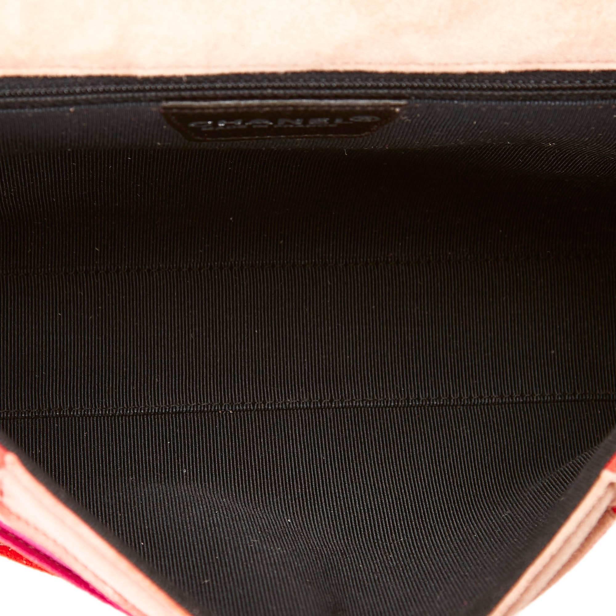Chanel Multi Coloured Suede Patchwork Flap Shoulder Handbag 2