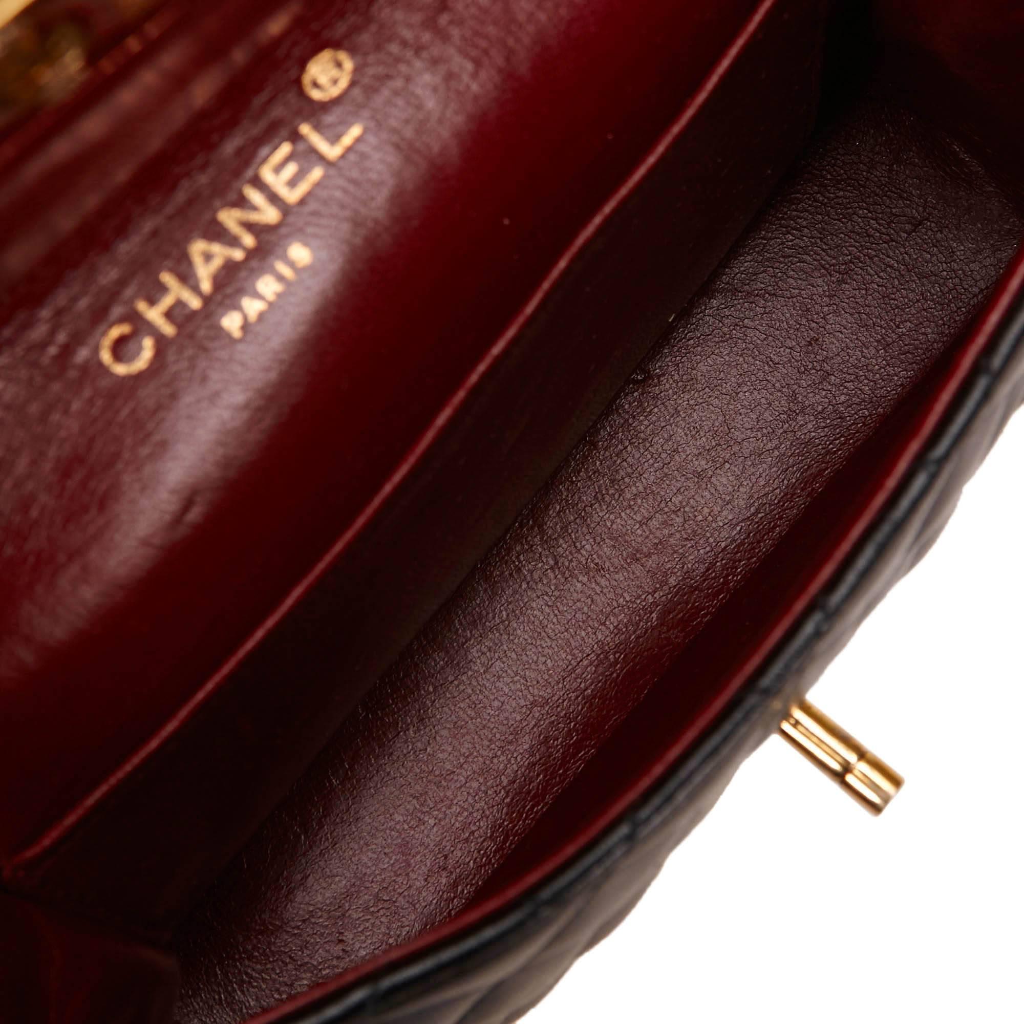 Chanel Black Mini Matelasse Quilted Lambskin Leather Shoulder Bag 2
