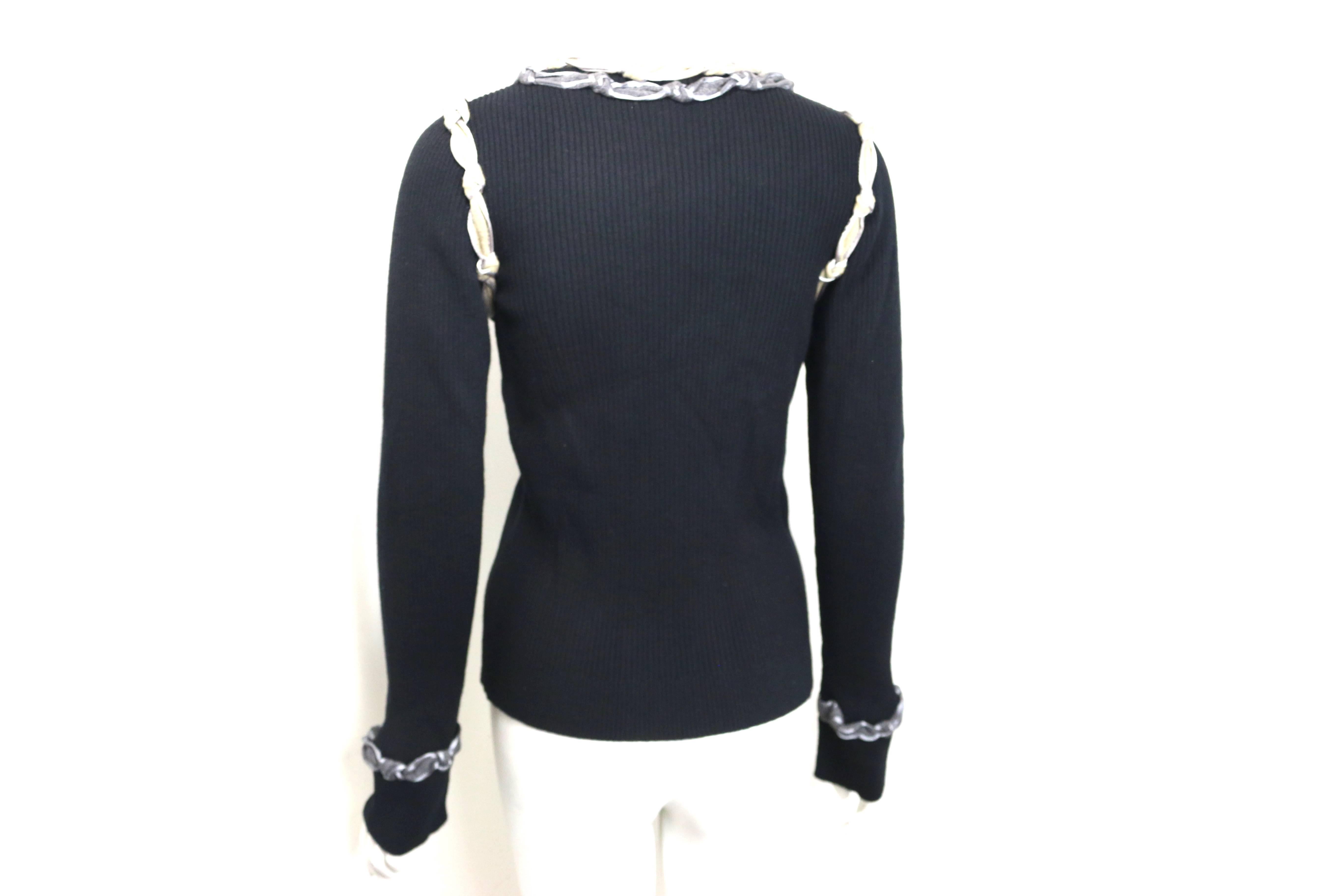 Chanel Black Wool Knitted Sweater with Multi Colours Knots Detail 1