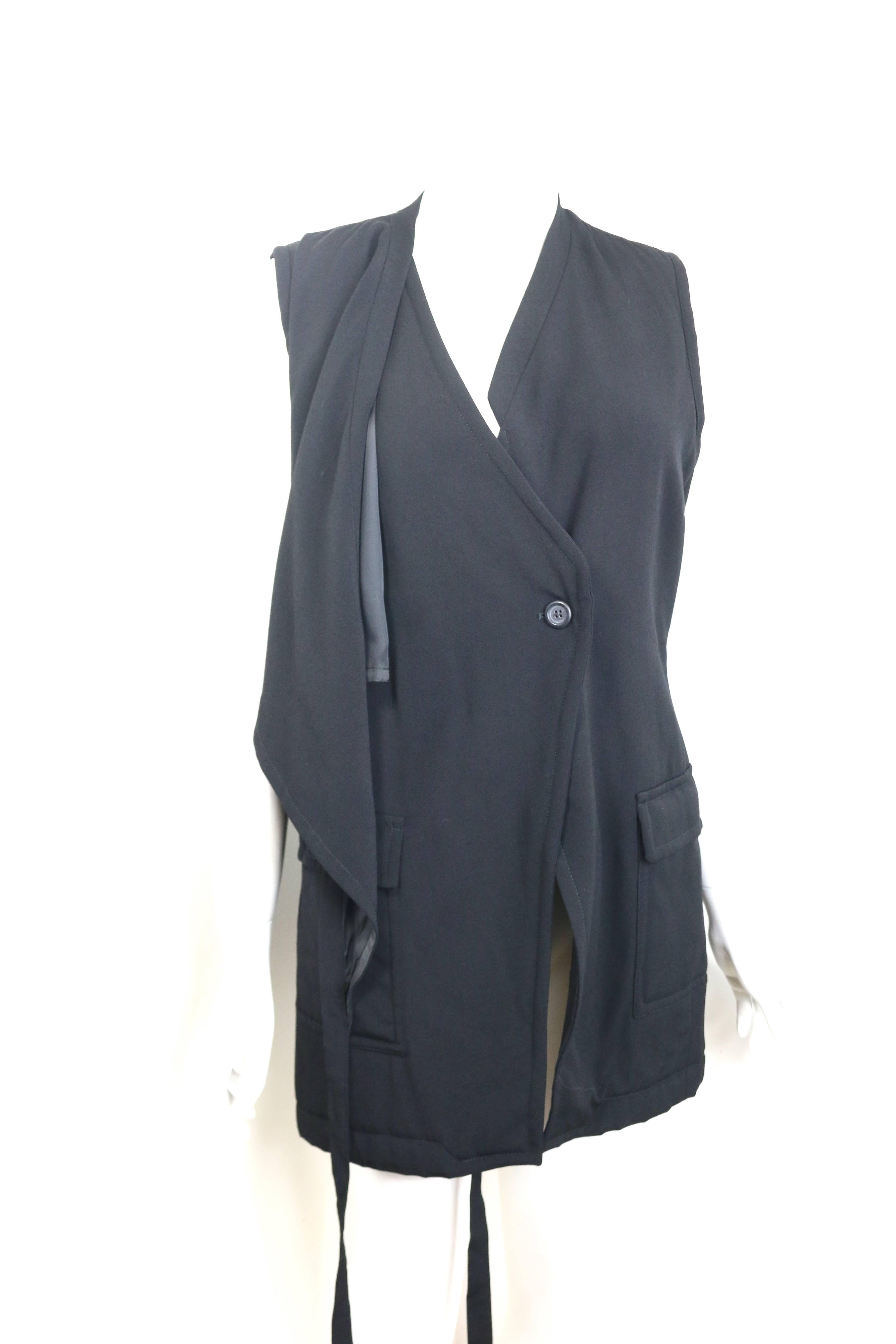 Women's Dries Van Noten black wool vest 