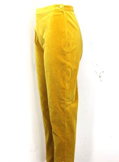 Chanel Yellow Velvet Pants