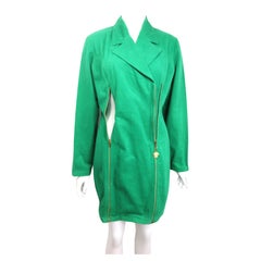 Gianni Versace Jeans Couture Green Long Zip Jacket 